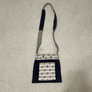 Black jean and Nautical print cross body bag